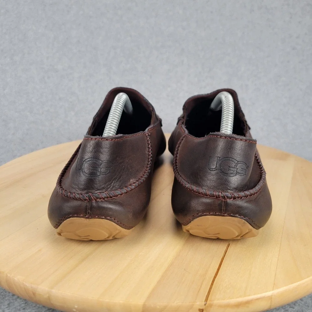 UGG Upshaw Loafers Mens Size 10 Brown Leather Slip On Driving Moccasins 1098150